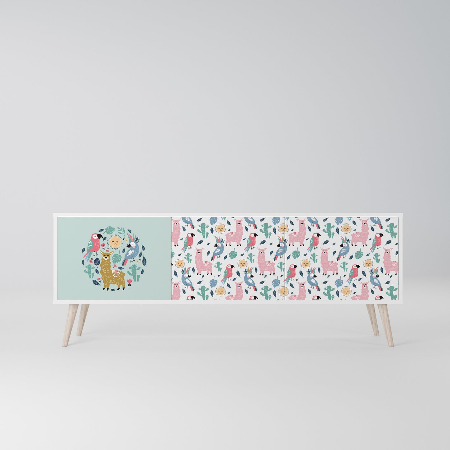 COLORFUL ALPACAS Mobile TV a 3 Ante in Finitura Bianca
