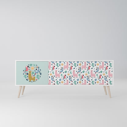 COLORFUL ALPACAS Mobile TV a 3 Ante in Finitura Bianca