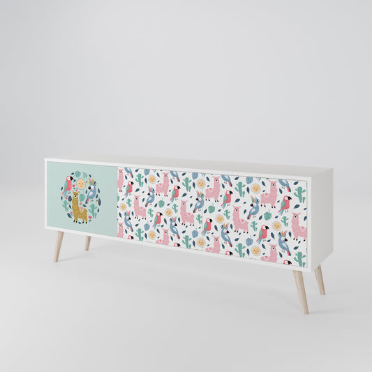 COLORFUL ALPACAS Mobile TV a 3 Ante in Finitura Bianca