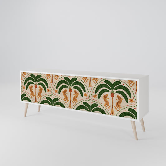 DANCING PREDATORS Mobile TV a 3 Ante in Finitura Bianca