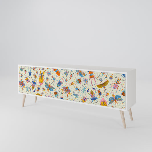 COLORFUL INSECTS Mobile TV a 3 Ante in Finitura Bianca