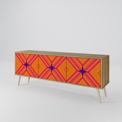 Mobile TV GEOMETRIC BRILLIANCE a 3 ante in effetto rovere