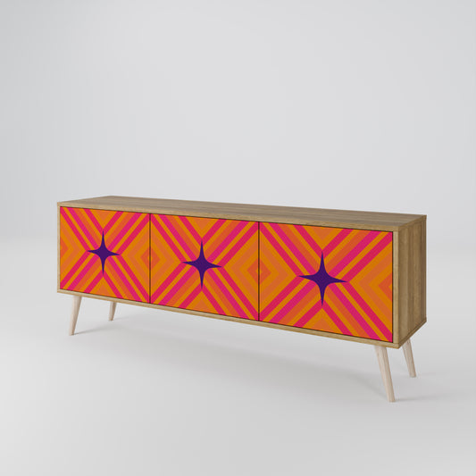 Mobile TV GEOMETRIC BRILLIANCE a 3 ante in effetto rovere