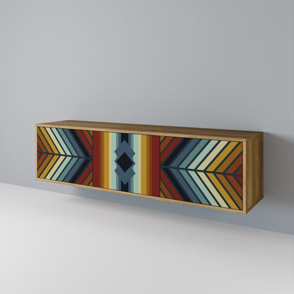 Mobile TV INDIGENO ZIGZAG a 3 ante in effetto rovere