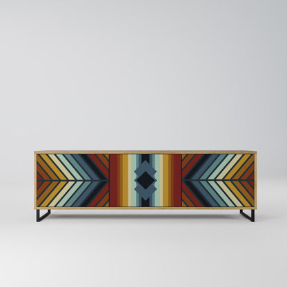 Mobile TV INDIGENO ZIGZAG a 3 ante in effetto rovere