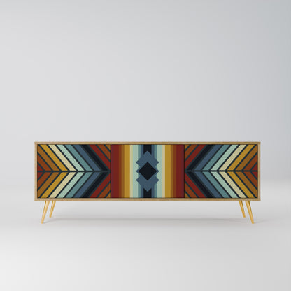 Mobile TV INDIGENO ZIGZAG a 3 ante in effetto rovere