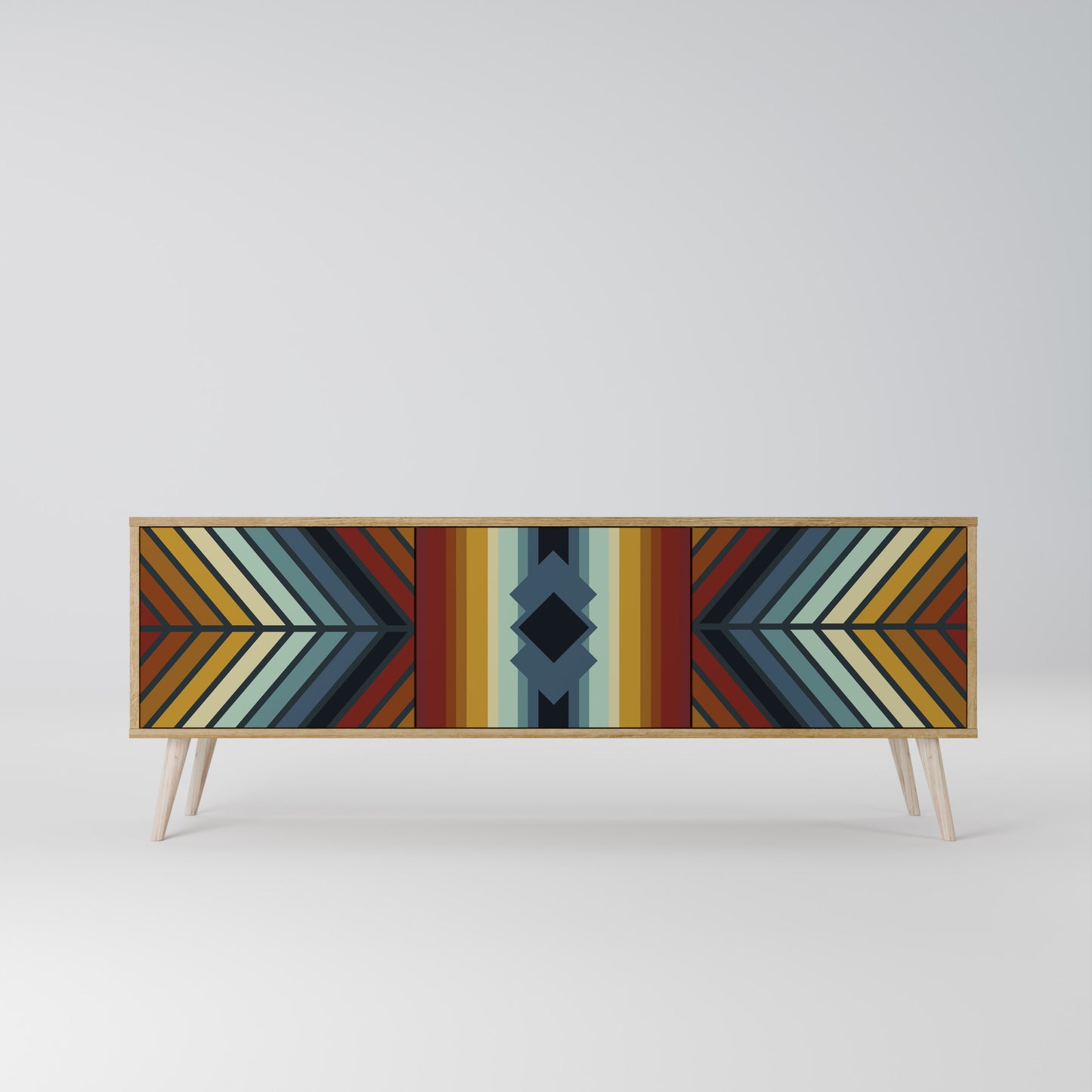 INDIGENOUS ZIGZAG Mobile TV a 3 Ante in Effetto Rovere
