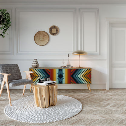Mobile TV INDIGENO ZIGZAG a 3 ante in effetto rovere