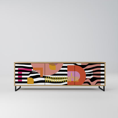 Mobile TV a 3 ante CHROMATIC ABSTRACT in effetto rovere