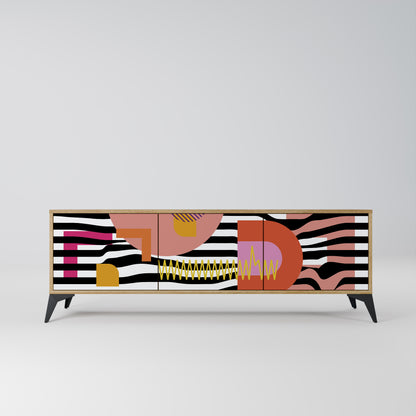 Mobile TV a 3 ante CHROMATIC ABSTRACT in effetto rovere