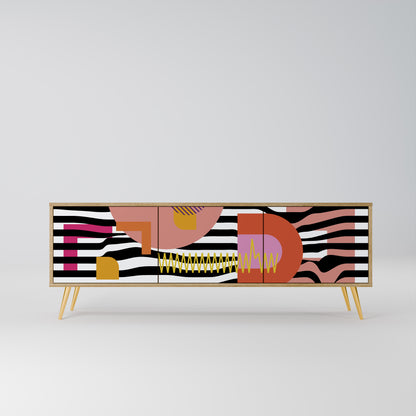 Mobile TV a 3 ante CHROMATIC ABSTRACT in effetto rovere