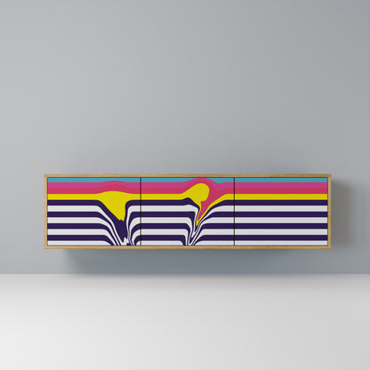 Mobile TV a 3 ante COLORFUL DIVERSION in effetto rovere