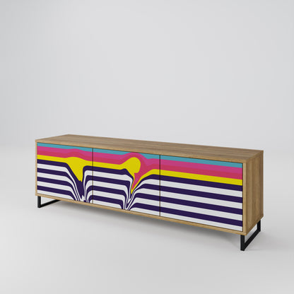 Mobile TV a 3 ante COLORFUL DIVERSION in effetto rovere