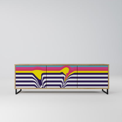 Mobile TV a 3 ante COLORFUL DIVERSION in effetto rovere
