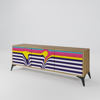 Mobile TV a 3 ante COLORFUL DIVERSION in effetto rovere