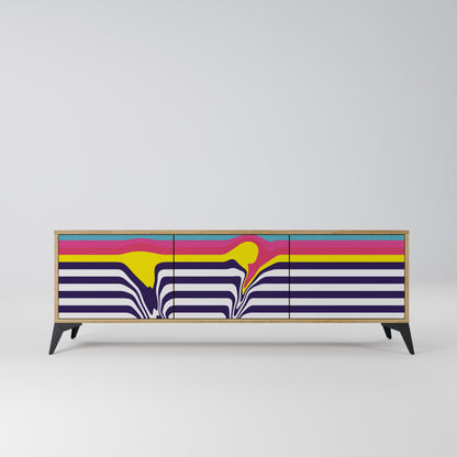 Mobile TV a 3 ante COLORFUL DIVERSION in effetto rovere
