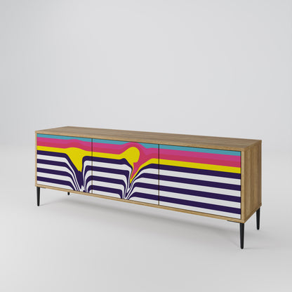 Mobile TV a 3 ante COLORFUL DIVERSION in effetto rovere