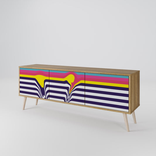 Mobile TV a 3 ante COLORFUL DIVERSION in effetto rovere