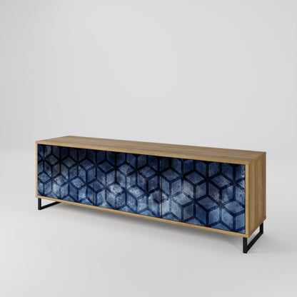 Mobile TV CUBIC MIST a 3 ante in effetto rovere