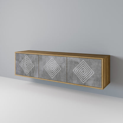 Mobile TV a 3 ante POLYGONAL ARTISTRY in effetto rovere
