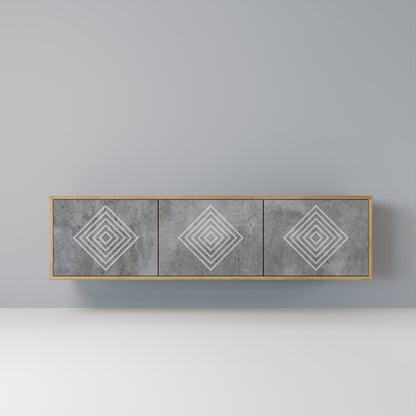 Mobile TV a 3 ante POLYGONAL ARTISTRY in effetto rovere