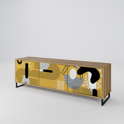 Porta TV a 3 ante SHAPESHIFT SYMPHONY in effetto rovere