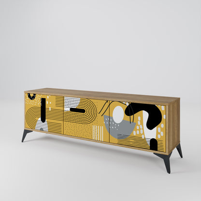 Porta TV a 3 ante SHAPESHIFT SYMPHONY in effetto rovere
