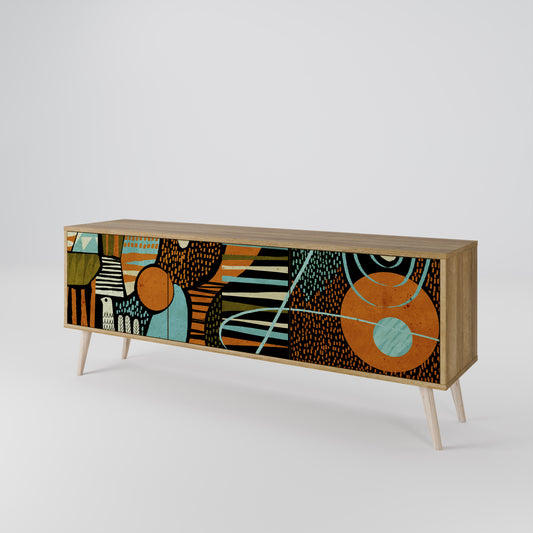 Mobile TV GEODE GLIMMER a 3 ante in effetto rovere