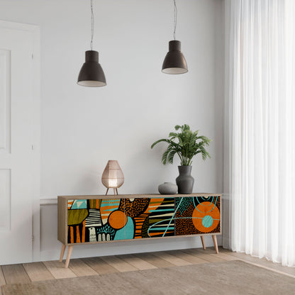 Mobile TV GEODE GLIMMER a 3 ante in effetto rovere