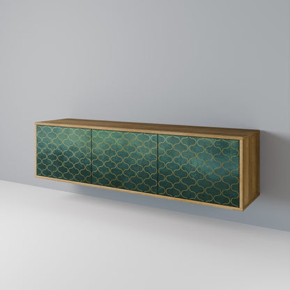 Mobile TV TESSELATED GREENERY a 3 ante in effetto rovere