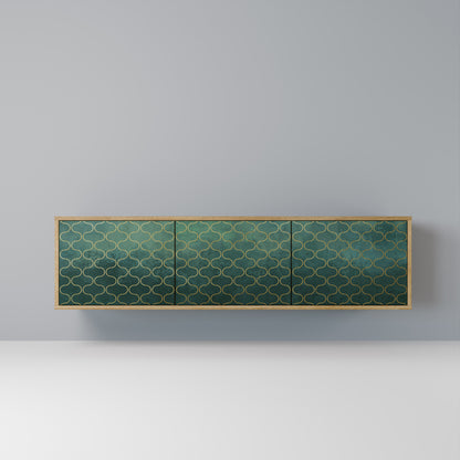 Mobile TV TESSELATED GREENERY a 3 ante in effetto rovere