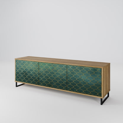 Mobile TV TESSELATED GREENERY a 3 ante in effetto rovere