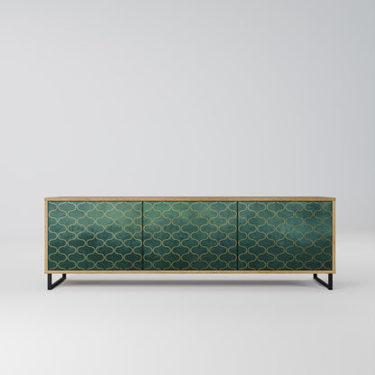 Mobile TV TESSELATED GREENERY a 3 ante in effetto rovere