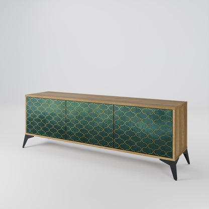 Mobile TV TESSELATED GREENERY a 3 ante in effetto rovere