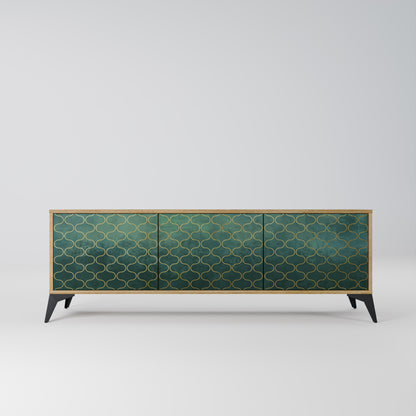 Mobile TV TESSELATED GREENERY a 3 ante in effetto rovere