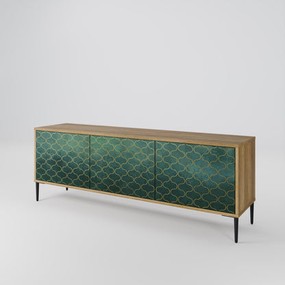 Mobile TV TESSELATED GREENERY a 3 ante in effetto rovere