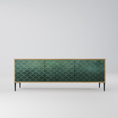 Mobile TV TESSELATED GREENERY a 3 ante in effetto rovere