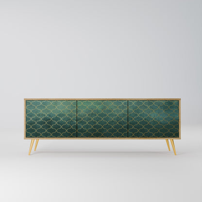 Mobile TV TESSELATED GREENERY a 3 ante in effetto rovere