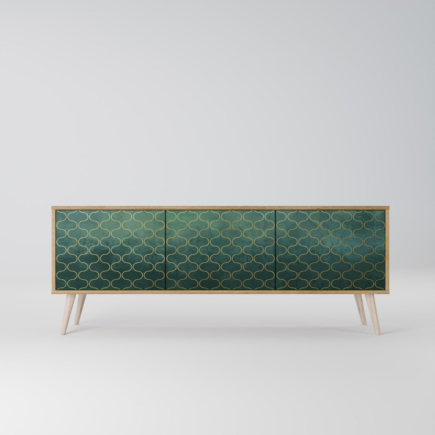TESSELATED GREENERY Mobile TV a 3 Ante in Effetto Rovere
