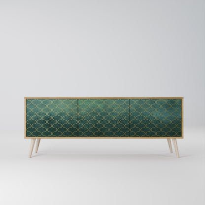 TESSELATED GREENERY Mobile TV a 3 Ante in Effetto Rovere