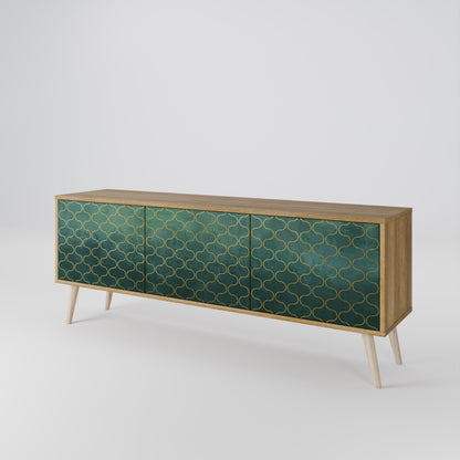 Mobile TV TESSELATED GREENERY a 3 ante in effetto rovere