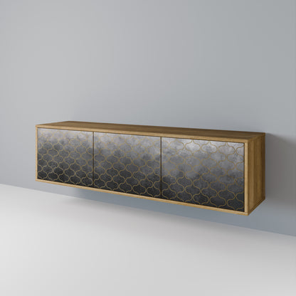 Mobile TV TESSELATED GRAYISH a 3 ante in effetto rovere