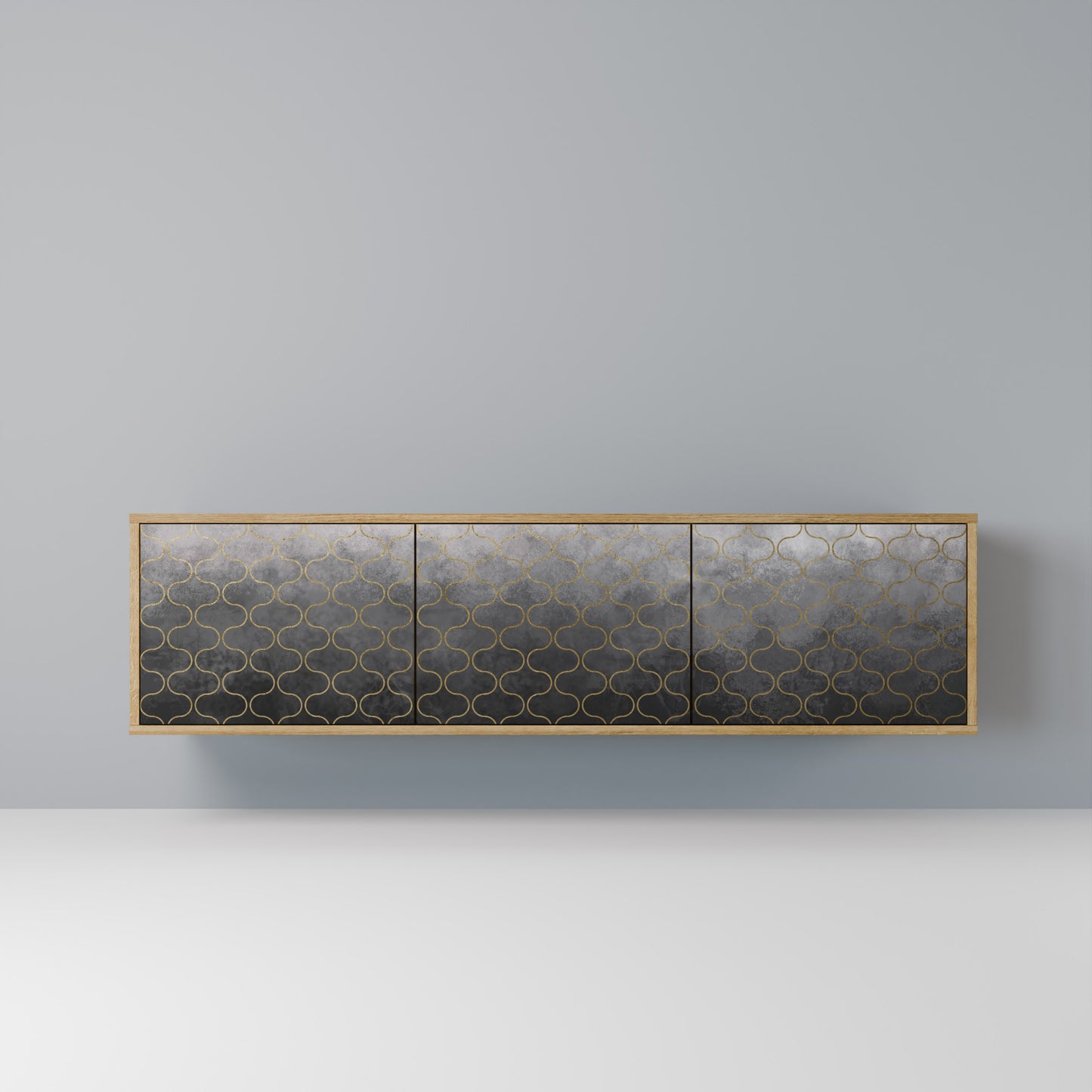 Mobile TV TESSELATED GRAYISH a 3 ante in effetto rovere