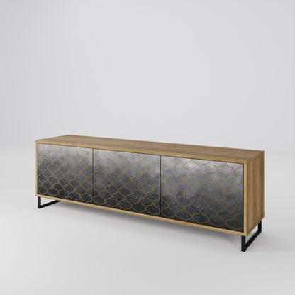 Mobile TV TESSELATED GRAYISH a 3 ante in effetto rovere