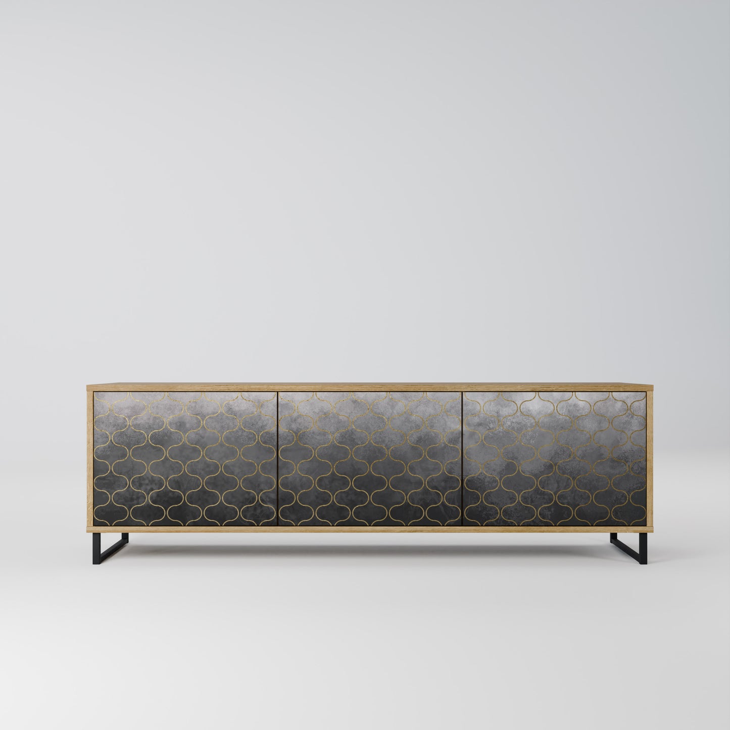 Mobile TV TESSELATED GRAYISH a 3 ante in effetto rovere