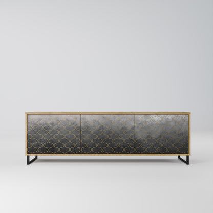 Mobile TV TESSELATED GRAYISH a 3 ante in effetto rovere