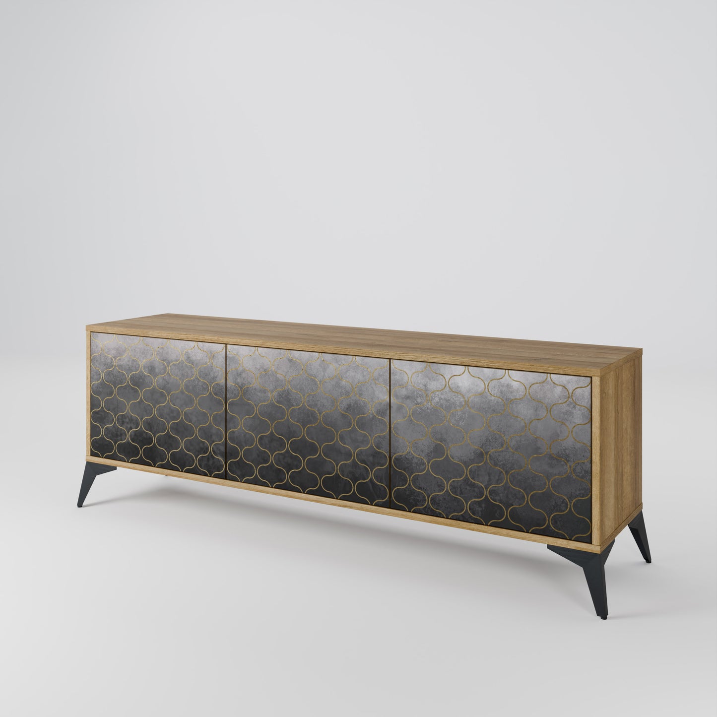 Mobile TV TESSELATED GRAYISH a 3 ante in effetto rovere
