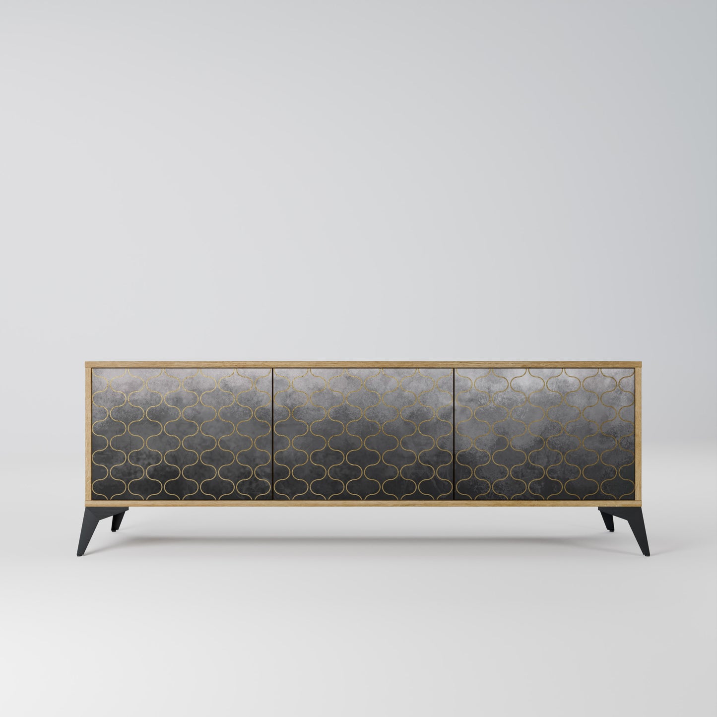 Mobile TV TESSELATED GRAYISH a 3 ante in effetto rovere