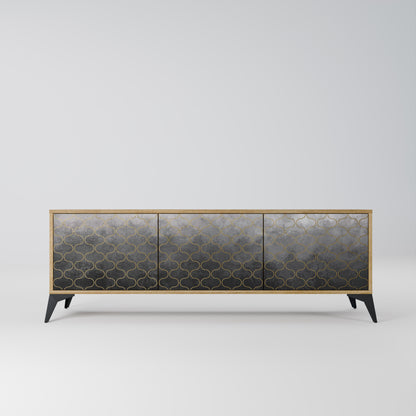 Mobile TV TESSELATED GRAYISH a 3 ante in effetto rovere