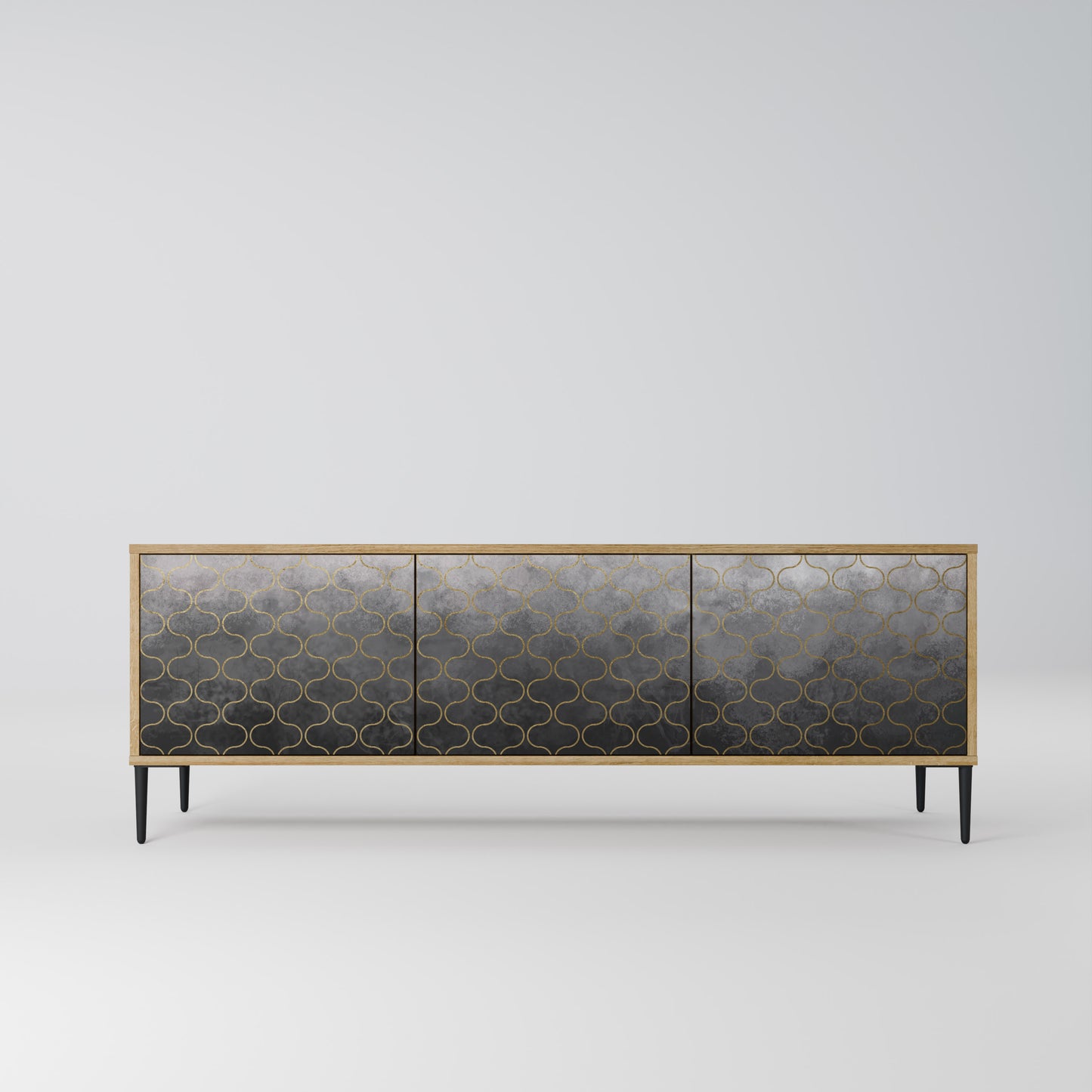 Mobile TV TESSELATED GRAYISH a 3 ante in effetto rovere
